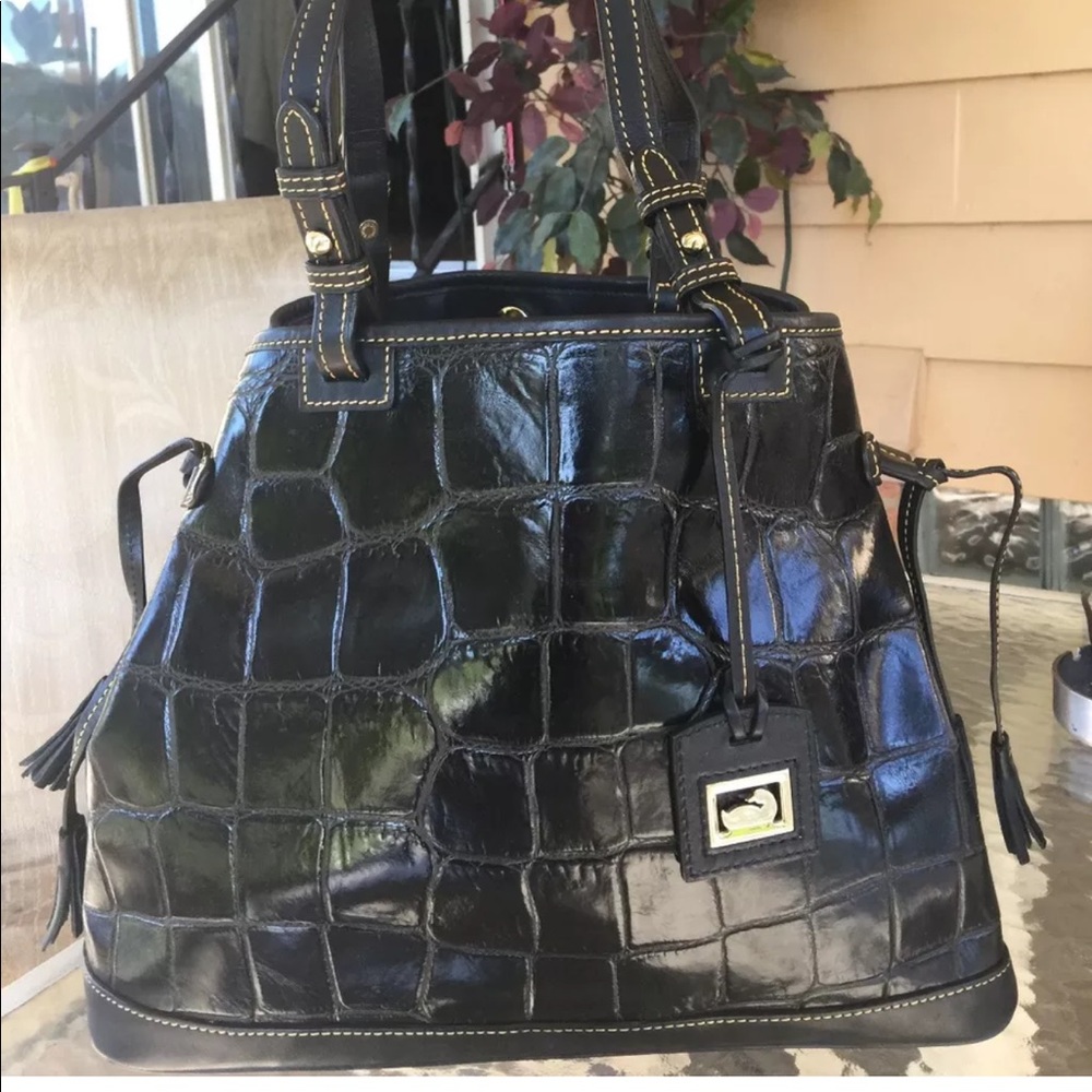Dooney & Bourke Croco Embossed Leather Tassel bag